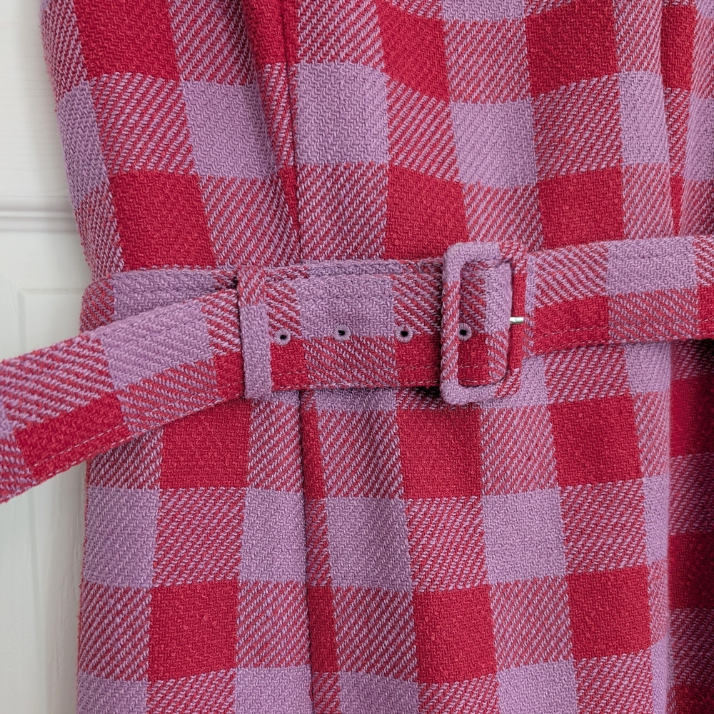 Sleeveless Plaid Dress with Flared Skirt - Picture 3 of 5